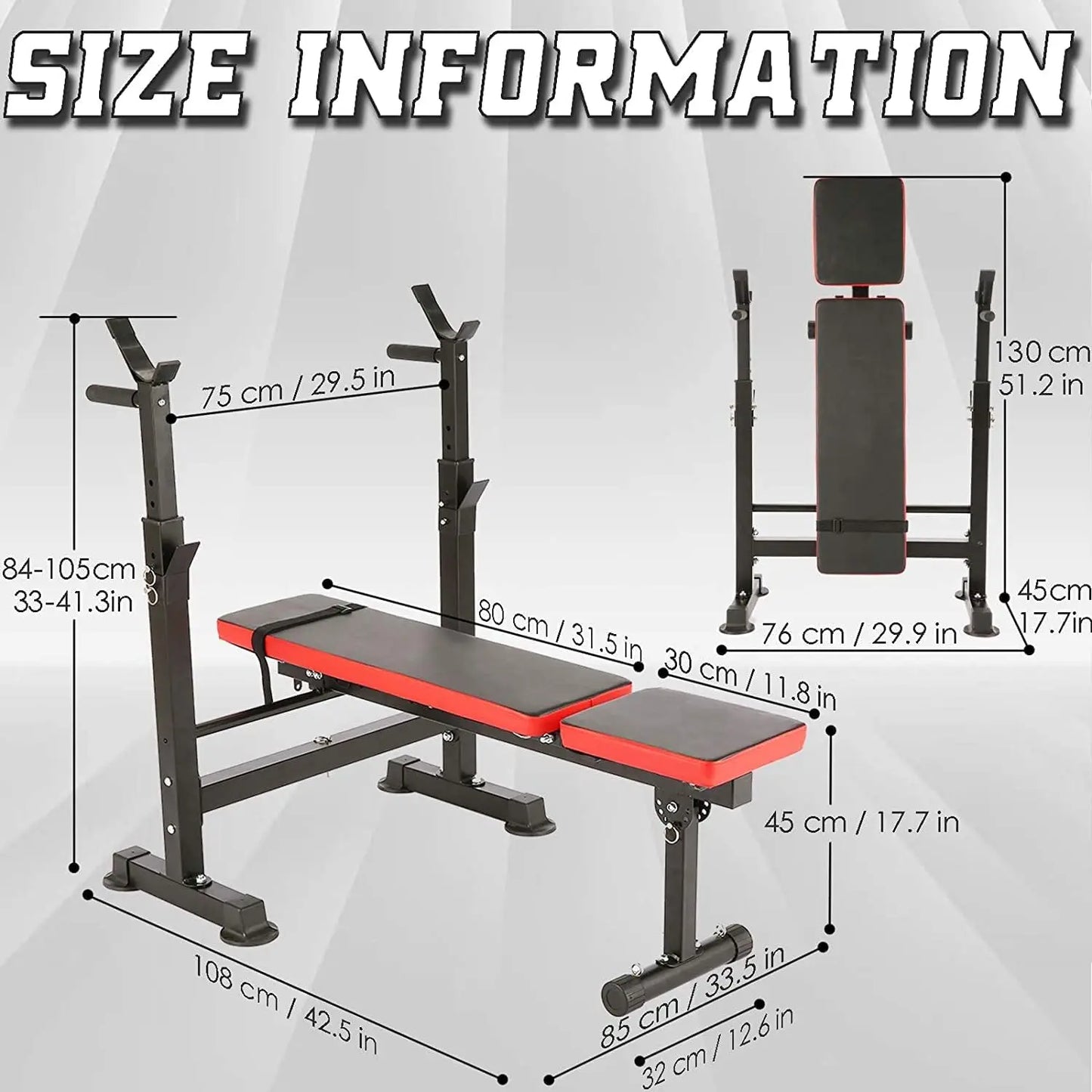 600lbs 6 in 1 Weight Bench Set with Adjustable Squat Rack