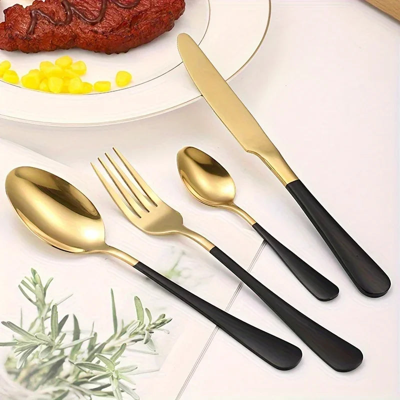 24-Piece Stainless Steel Cutlery Set for Home Dining