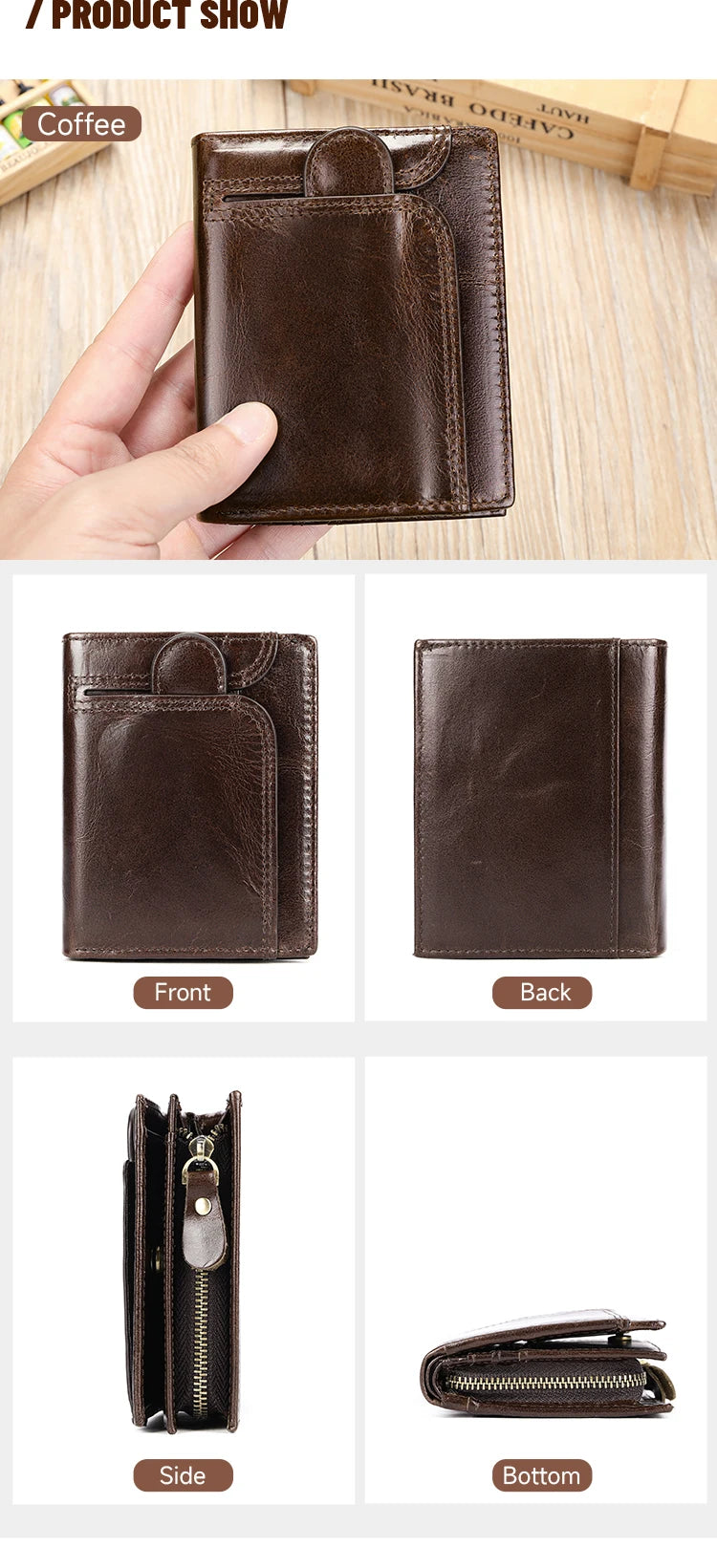 RFID Men Wallets Genuine Leather Wallets