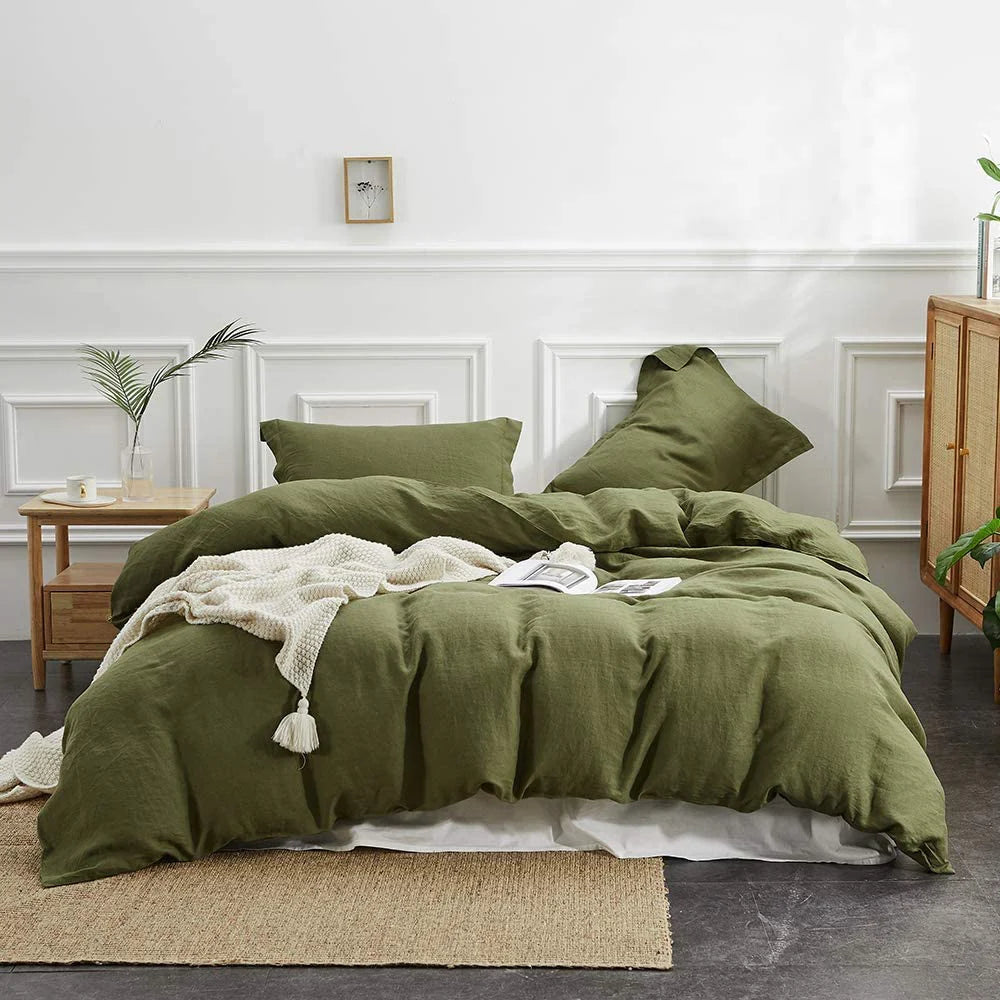 3 Piece Bedding Set, Breathable Queen King Size Duvet Cover Bed Sheet