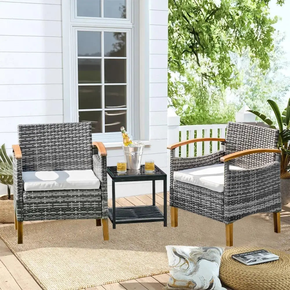 Outdoor Courtyard Furniture Set with Table, 2-Piece Set