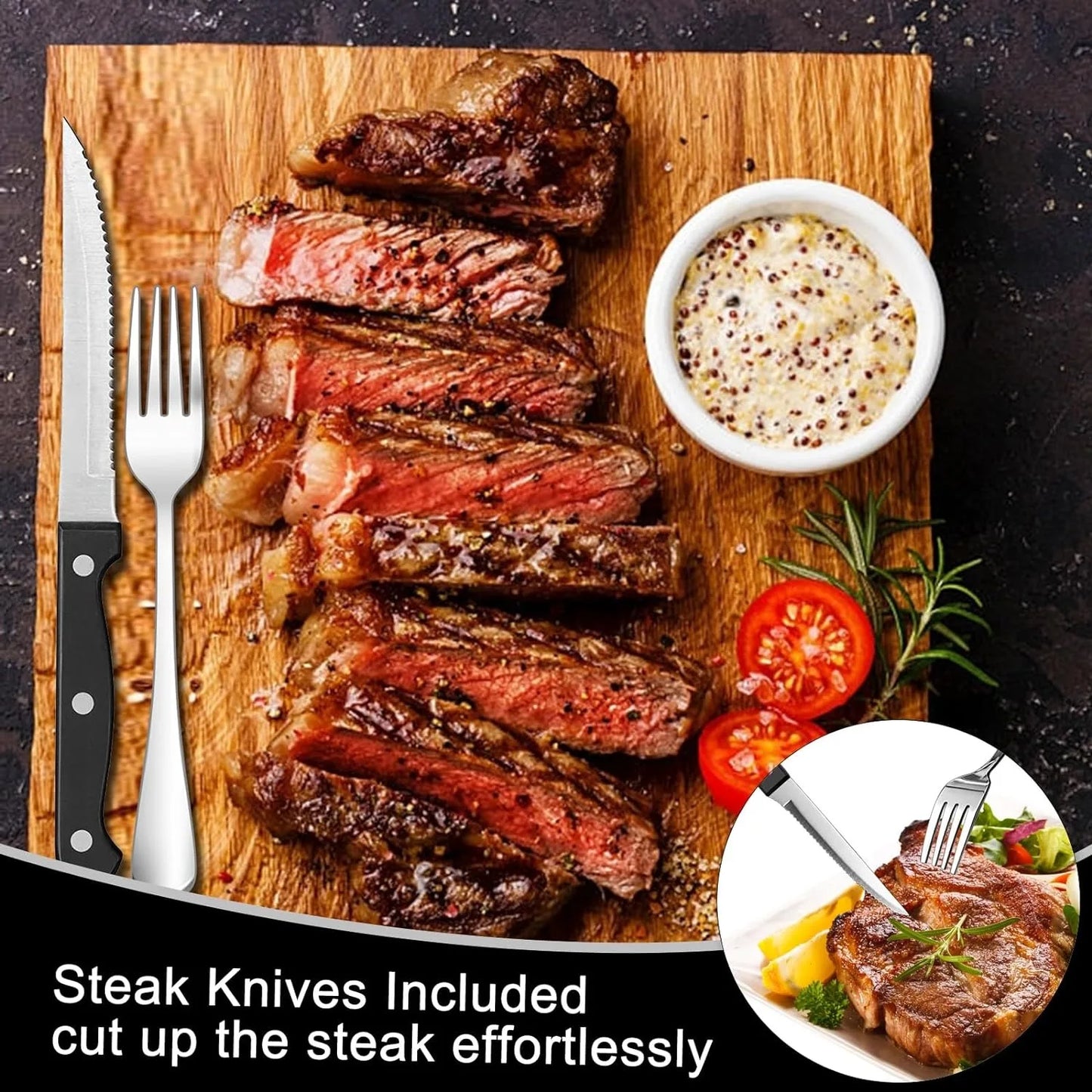 49-Piece Stainless Steel Silverware Set with Cutlery Organizer, Service for 8