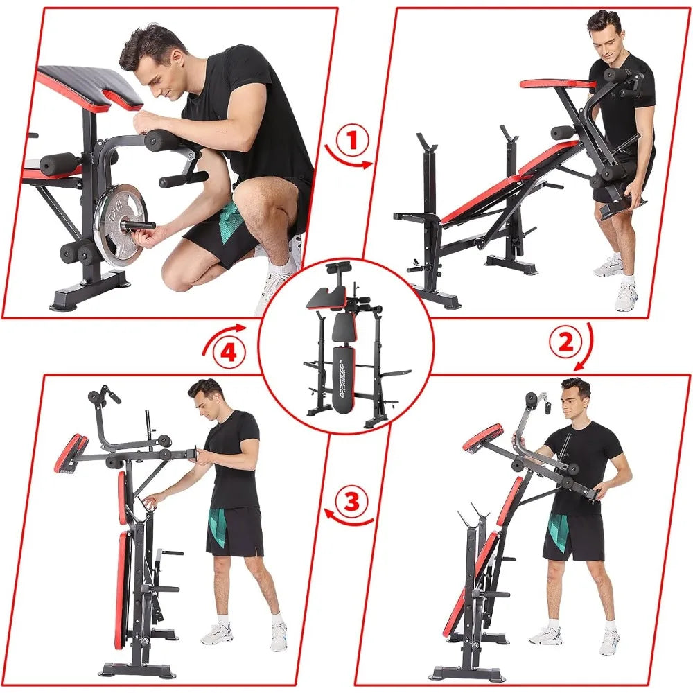 600lbs 6 in 1 Weight Adjustable Bench Set