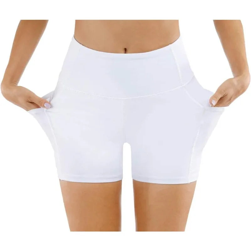High Waist Yoga Shorts Tummy Control with Deep Pockets