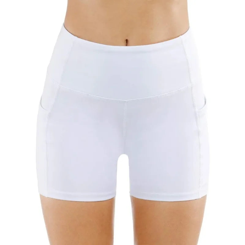 High Waist Yoga Shorts Tummy Control with Deep Pockets