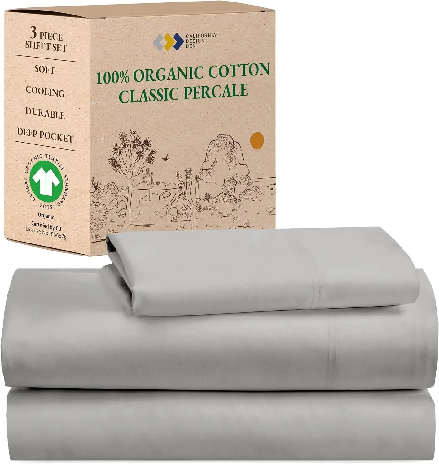 Soft Cooling Sheets, Deep Pockets 100% Organic Cotton