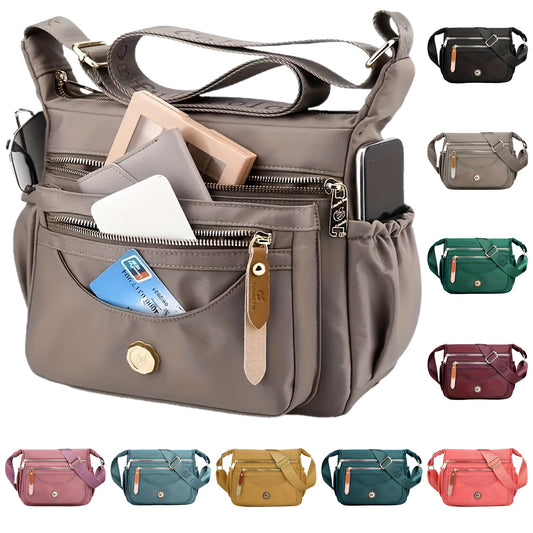 All-Match Casual Solid Color Women's Versatile Hobo Bag with Zipper Shoulder