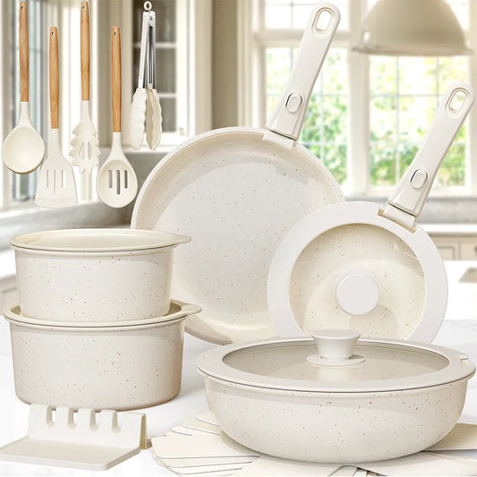 21 Piece Pots and Pans Set Non-Stick Astercook Ceramic Cookware