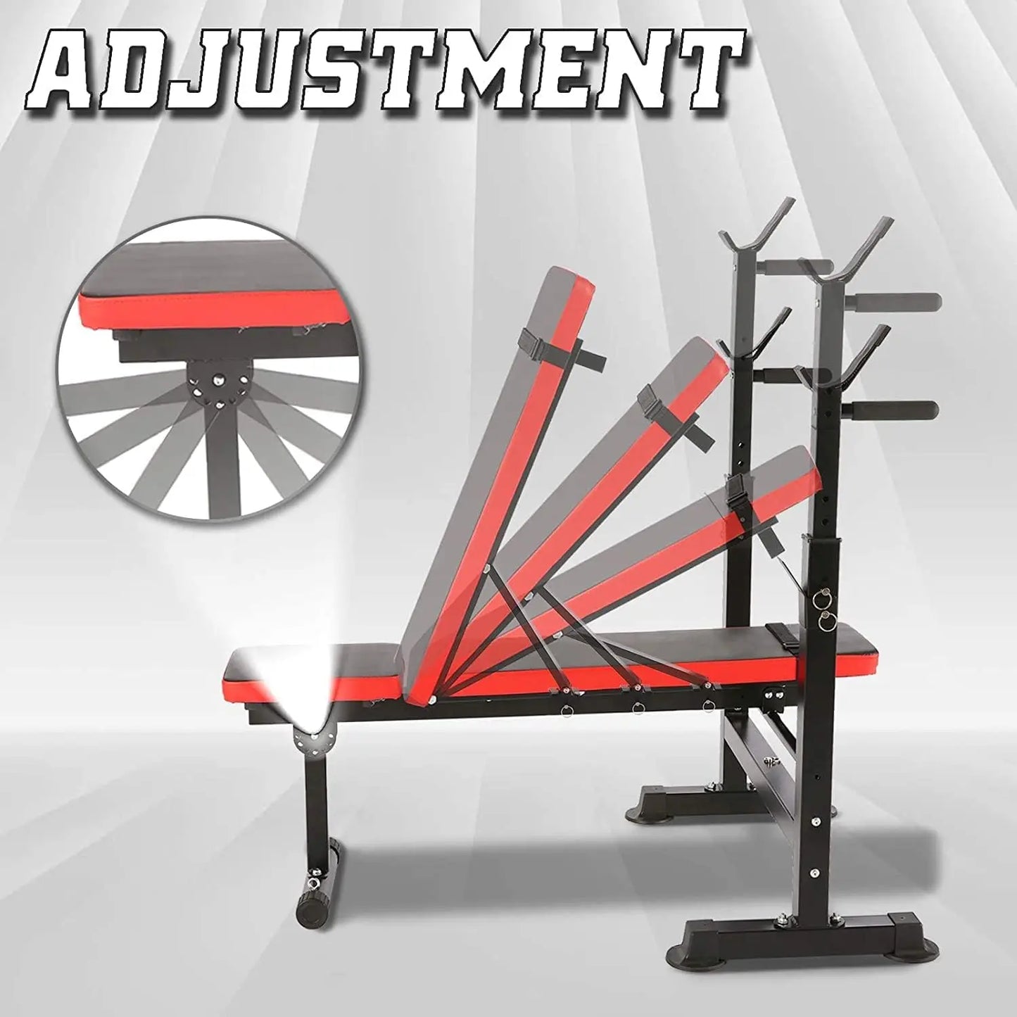 600lbs 6 in 1 Weight Bench Set with Adjustable Squat Rack
