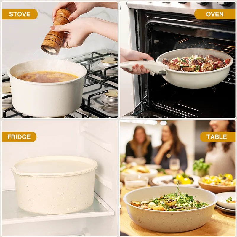 21 Piece Pots and Pans Set Non-Stick Astercook Ceramic Cookware