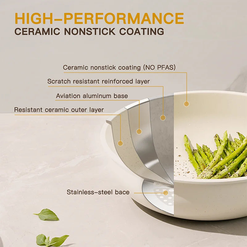 21 Piece Pots and Pans Set Non-Stick Astercook Ceramic Cookware