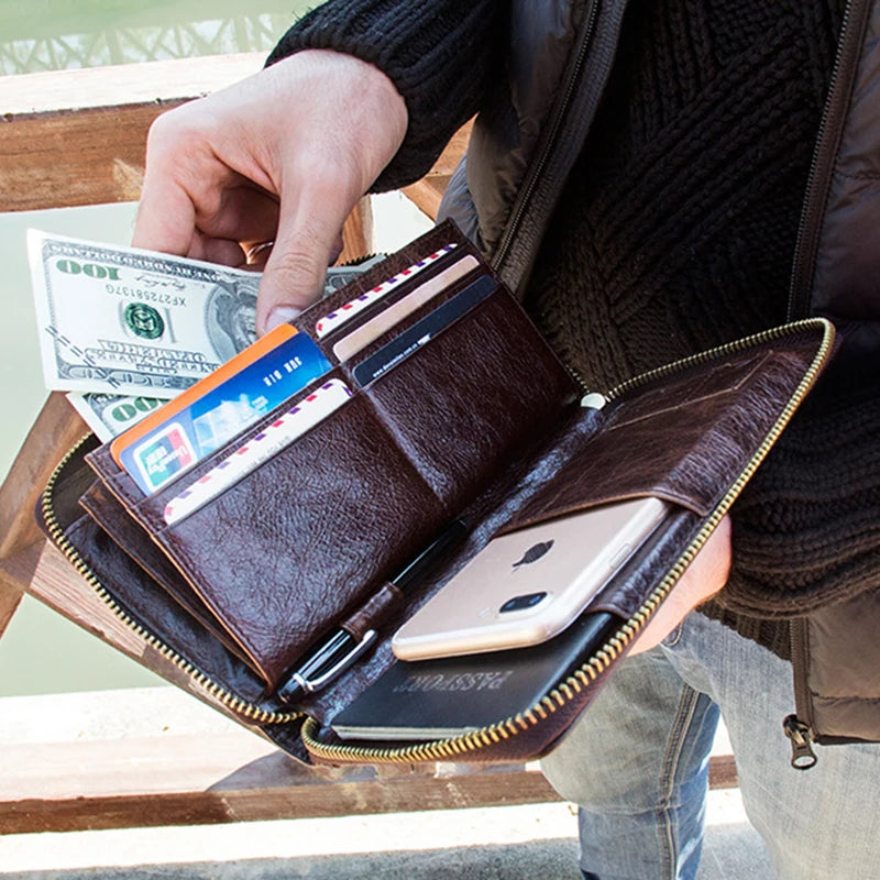 Custom Name Wallets Genuine Cowhide Leather Men Fashion