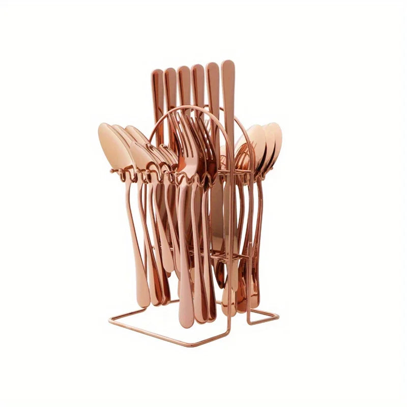 24-Piece Stainless Steel Cutlery Set for Home Dining