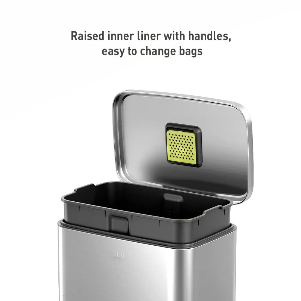 Madison Brushed Stainless Step Trash Can 50 Liter 13.2 Gallon