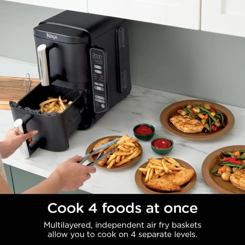 2-Basket Air Fryer, 8 QT, 6-in-1, Smart Finish & Match Cook