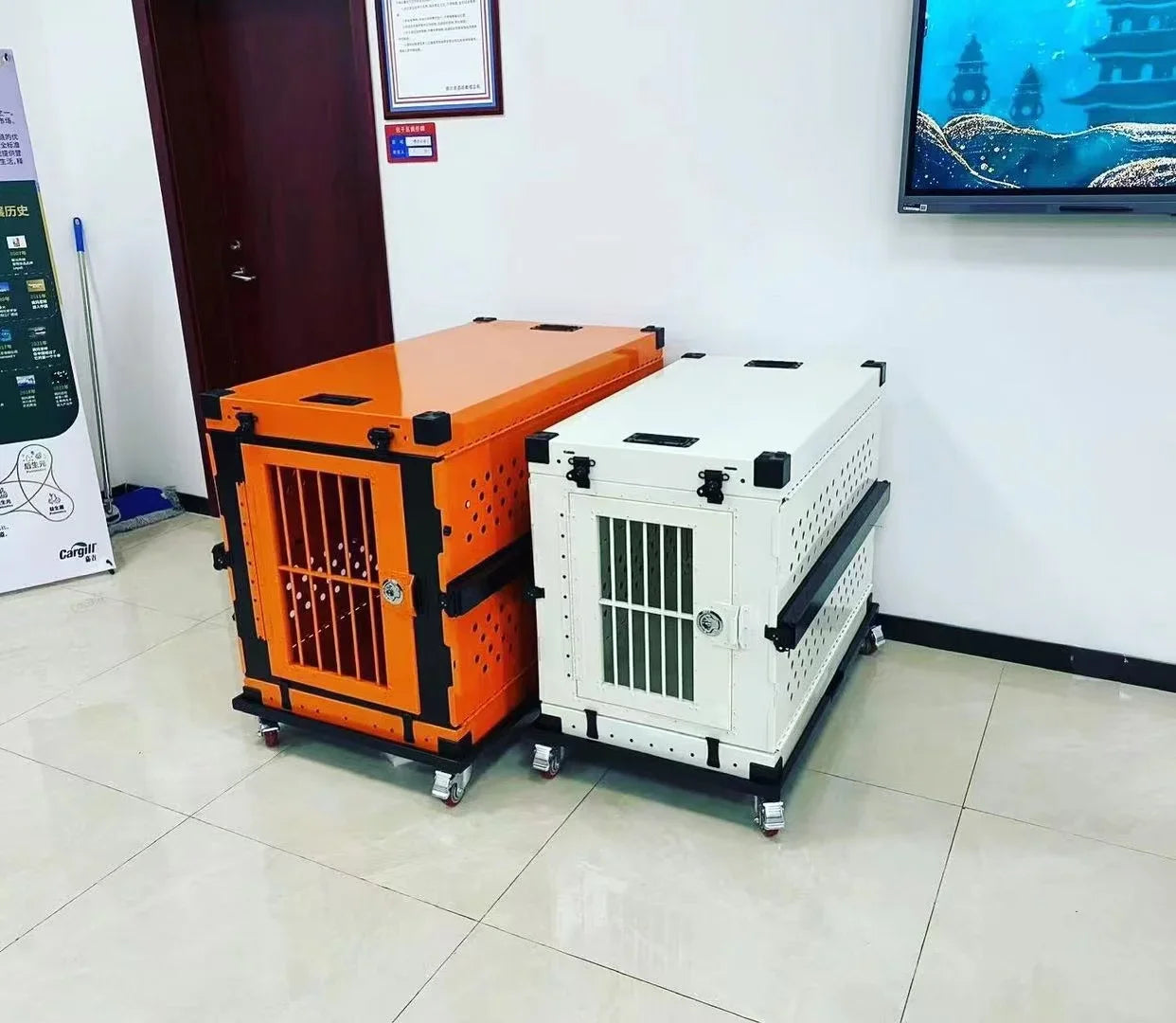 Heavy Duty Collapsible Aluminium Alloy Dog Crate Car Travel