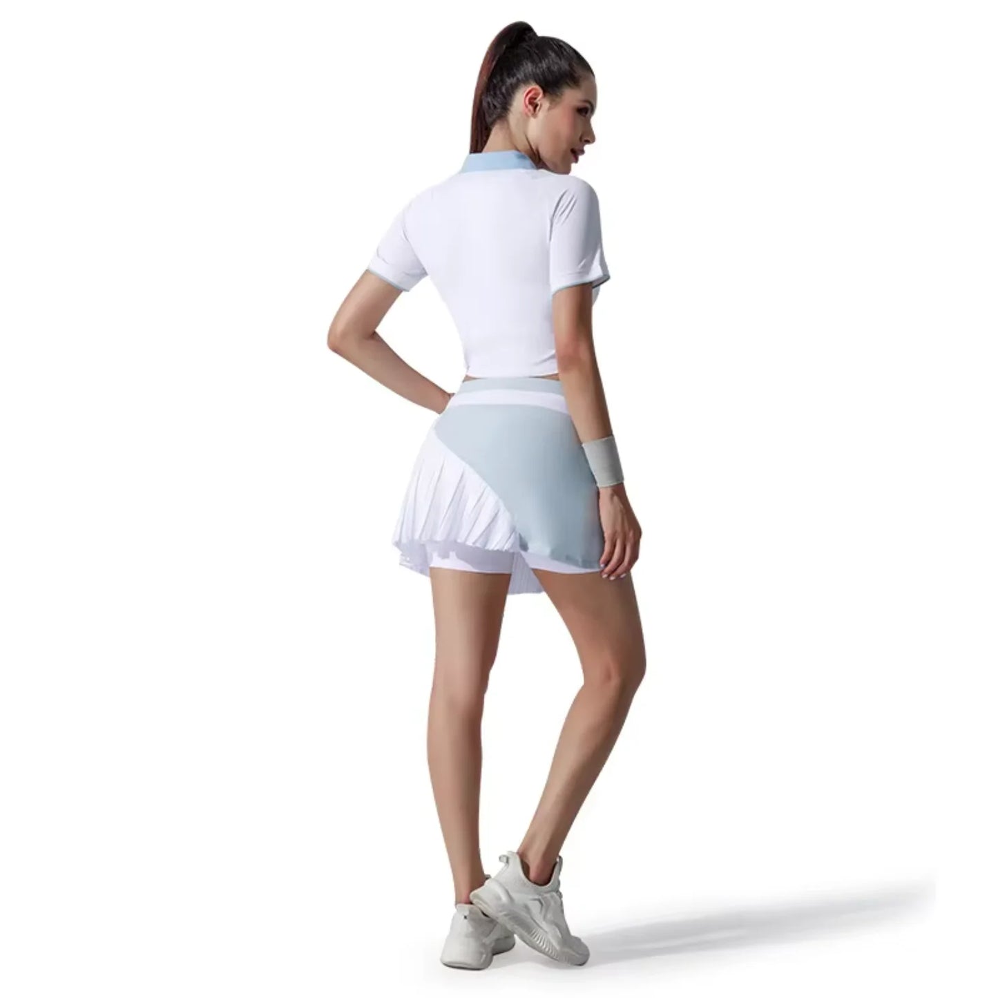 Tennis Skirt Sports Skirt Golf Women High Elastic Breathable Anti-glare High Waist Tennis Badminton Pleated Skirt