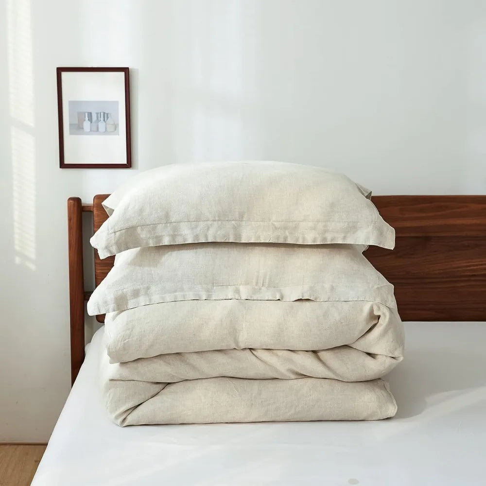 100% Linen Duvet Cover Set, 3 Pieces