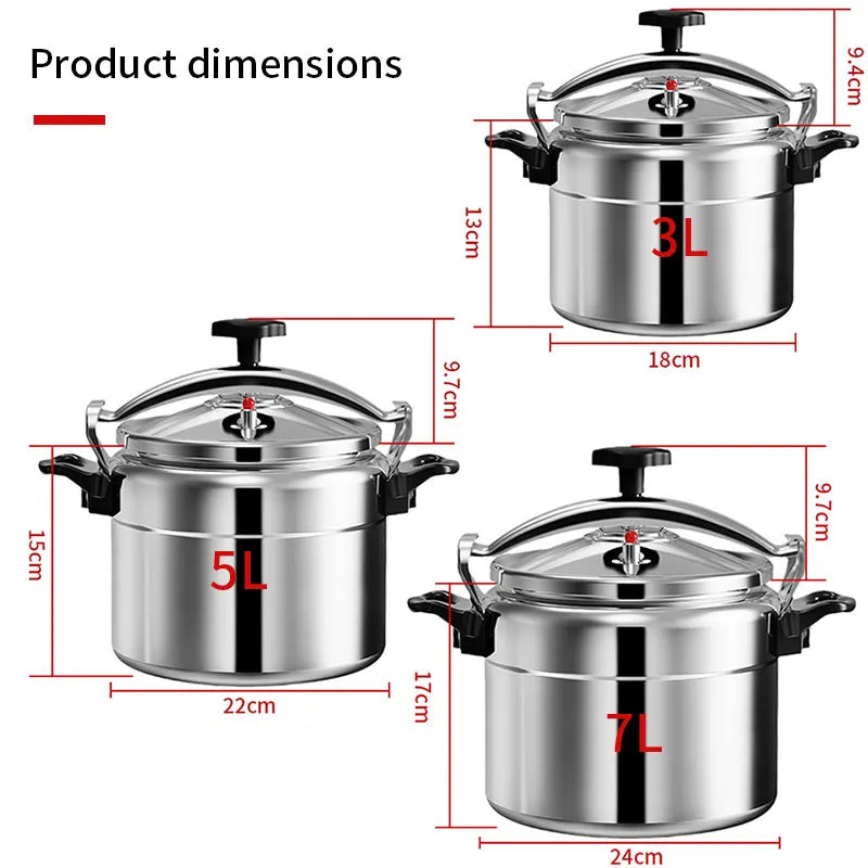 Professional Pressure Cooker 3L 5L 7L Heavy Duty Aluminum