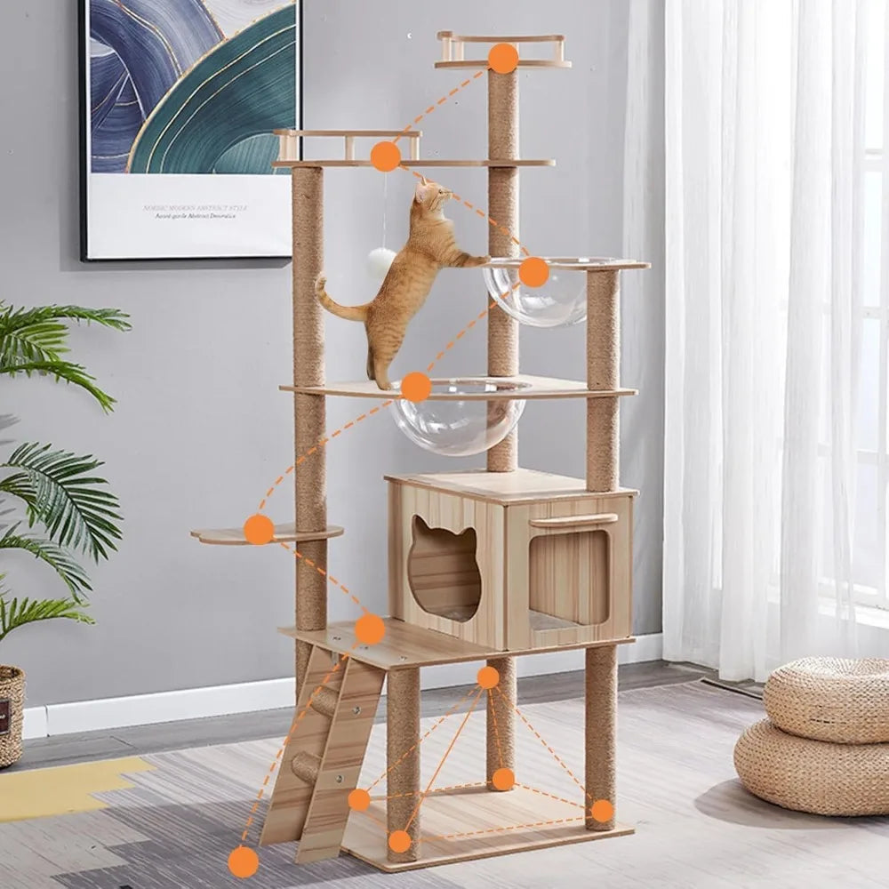 67 inch tall large indoor cat tower