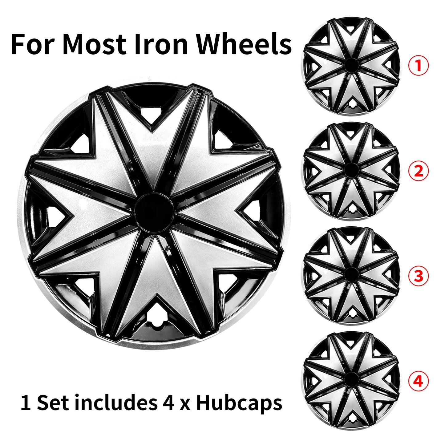 14 15 16 Inch Hub Cover for Iron Rim Set of 4