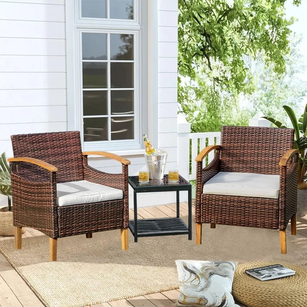 Outdoor Courtyard Furniture Set with Table, 2-Piece Set