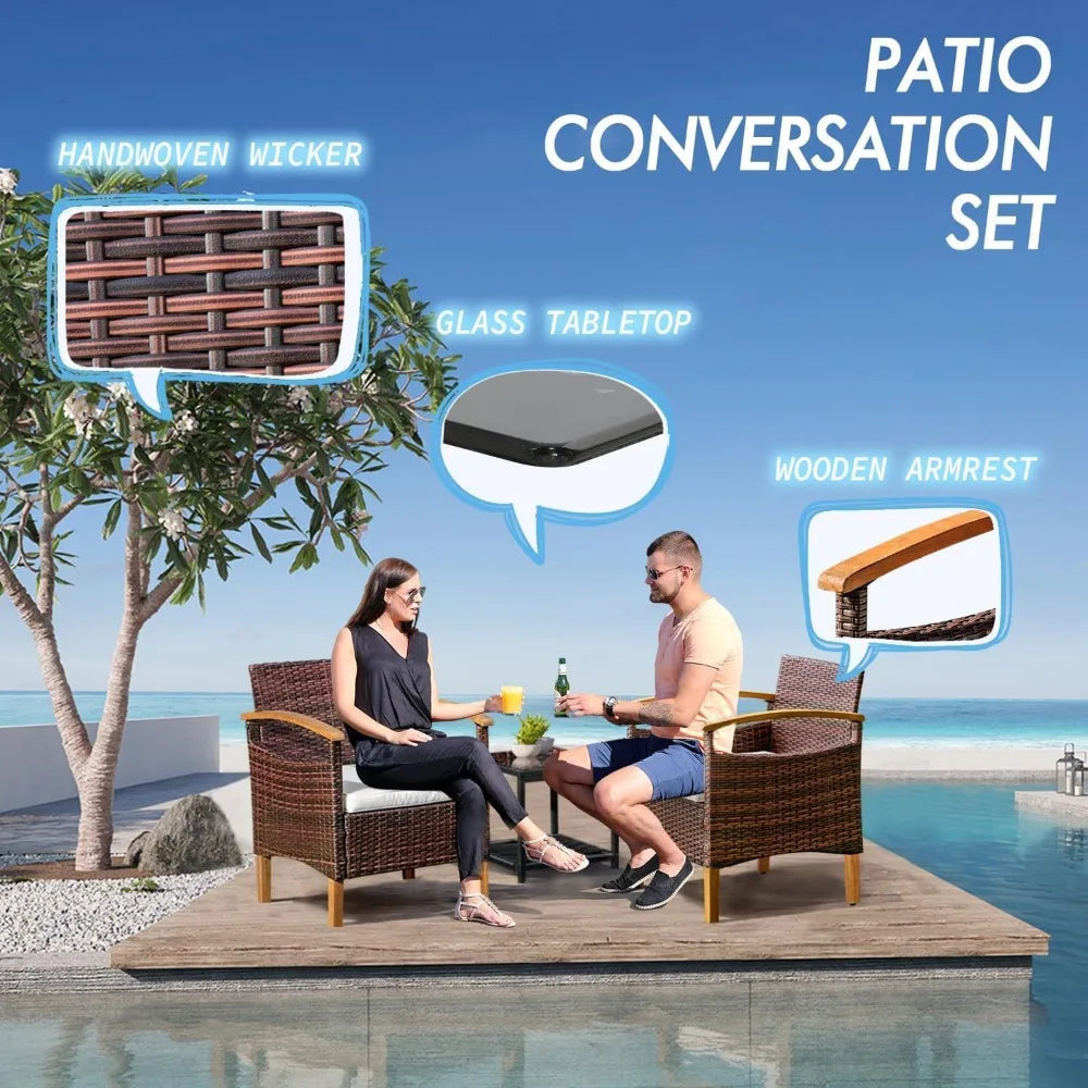 Outdoor Courtyard Furniture Set with Table, 2-Piece Set