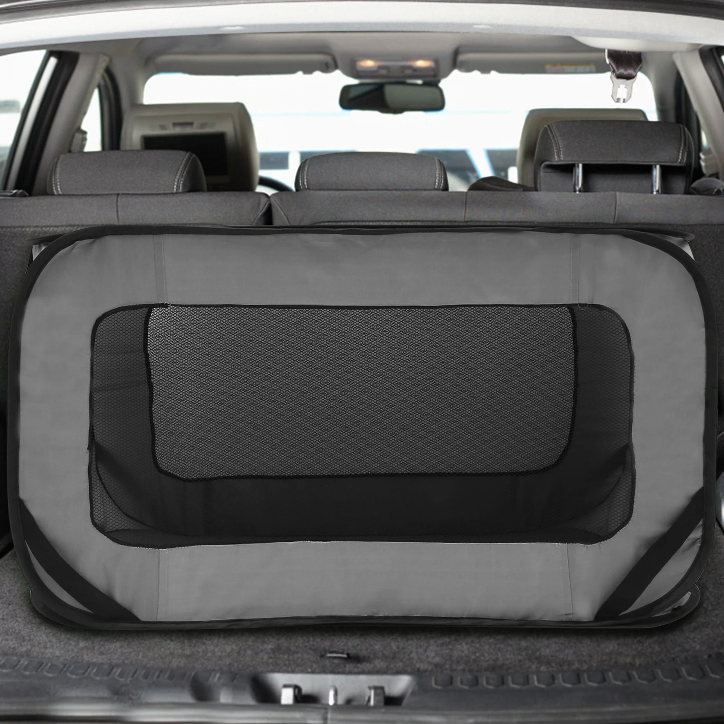 Foldable Portable Pop Up Dog Travel Crate With Zipper Mesh