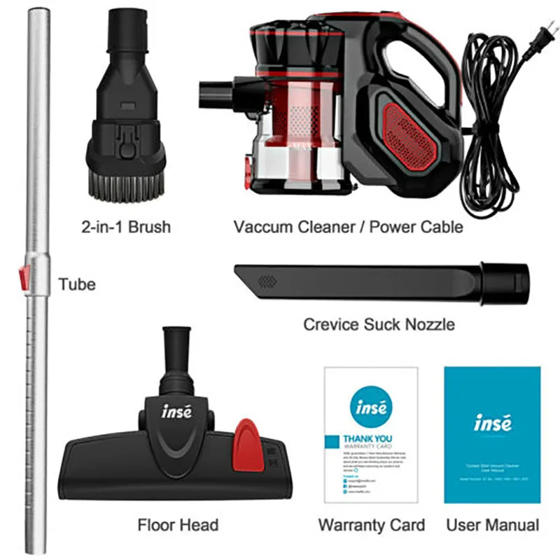 Corded Stick Handheld Vacuum Cleaner for Home Pet Hair on Hard Floors with HEPA Filter and Cyclone Dust Box