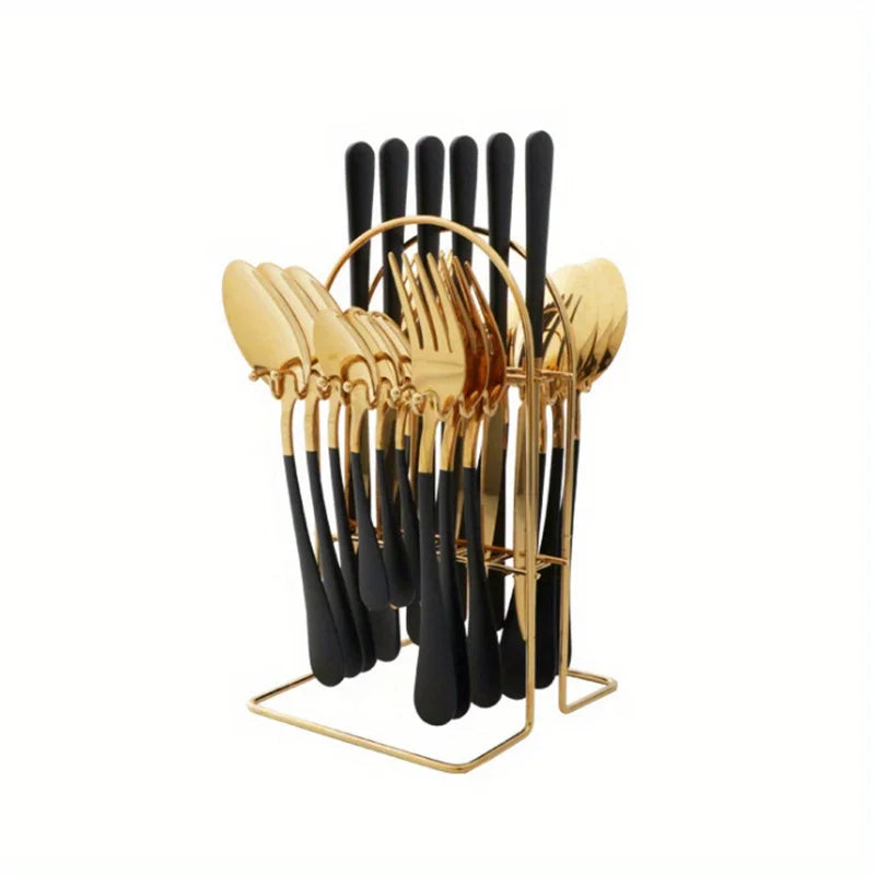 24-Piece Stainless Steel Cutlery Set for Home Dining