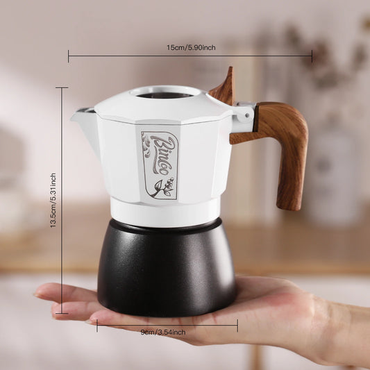 Stovetop Espresso Maker 2 Cups Mocha Coffee Pot for Gas or Electric Ceramic Aluminum