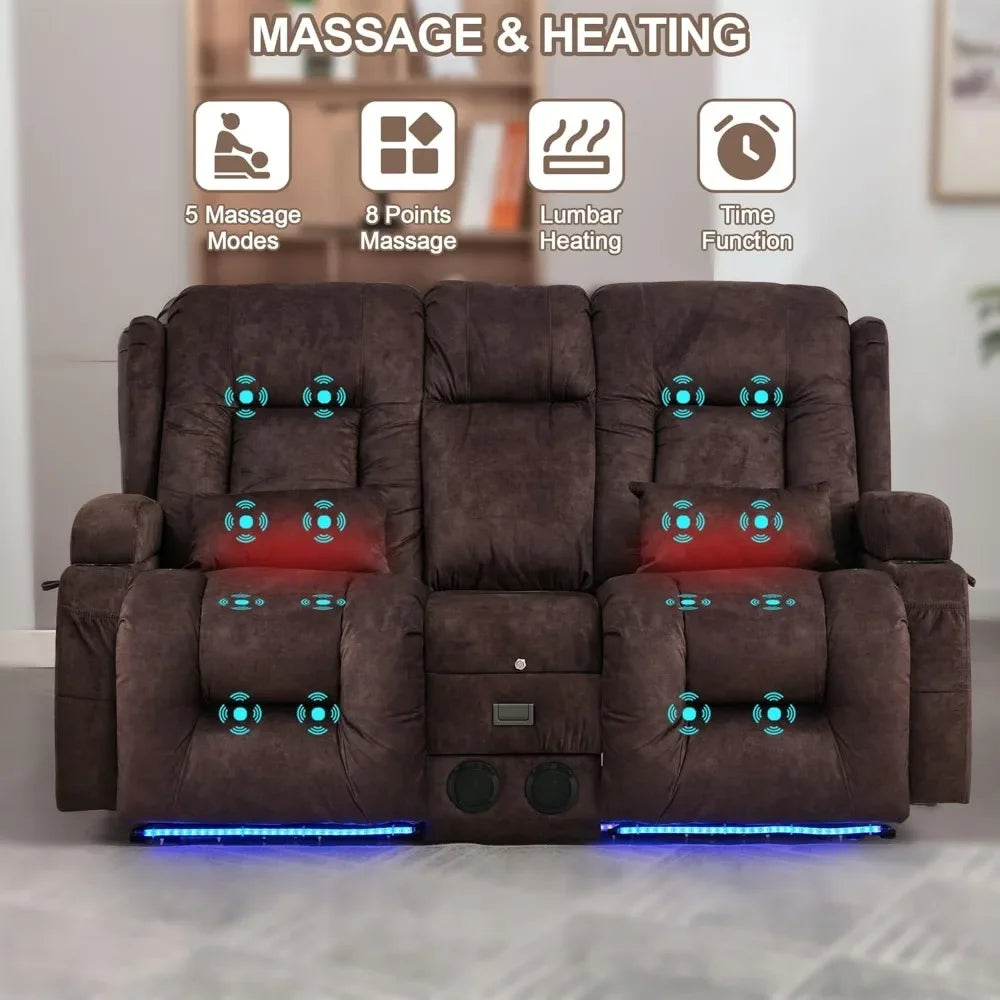 Recliner Sofa with Massage & Heat Home Theater