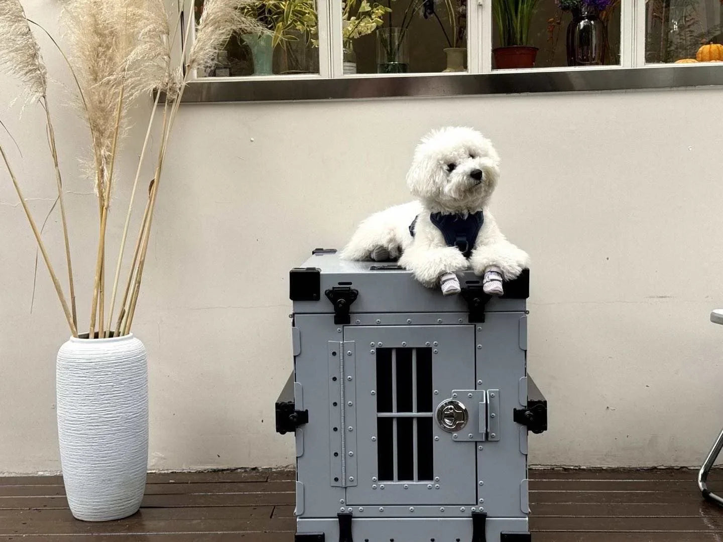 Heavy Duty Collapsible Aluminium Alloy Dog Crate Car Travel