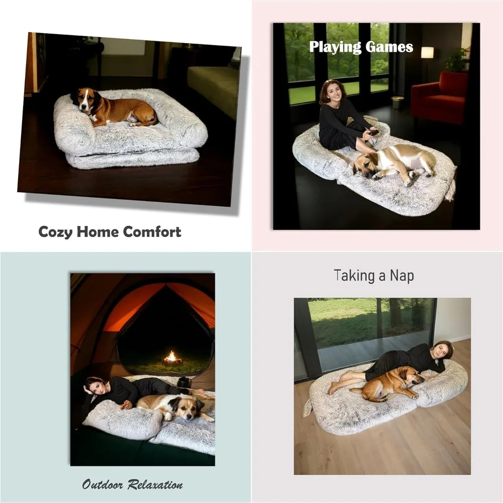 Foldable Human and Dog Bed, Orthopedic Memory Foam