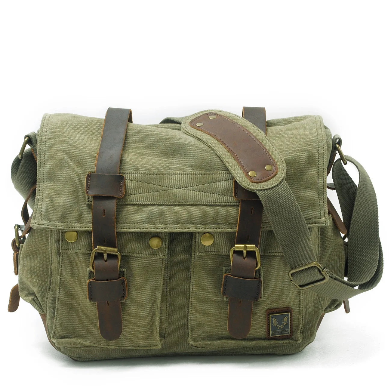 Genuine Leather Shoulder Bag for Men Dark Brown Vintage