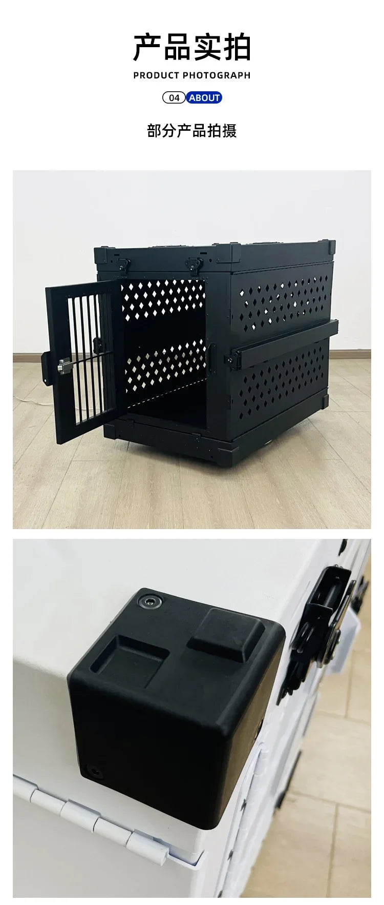 Heavy Duty Collapsible Aluminium Alloy Dog Crate Car Travel