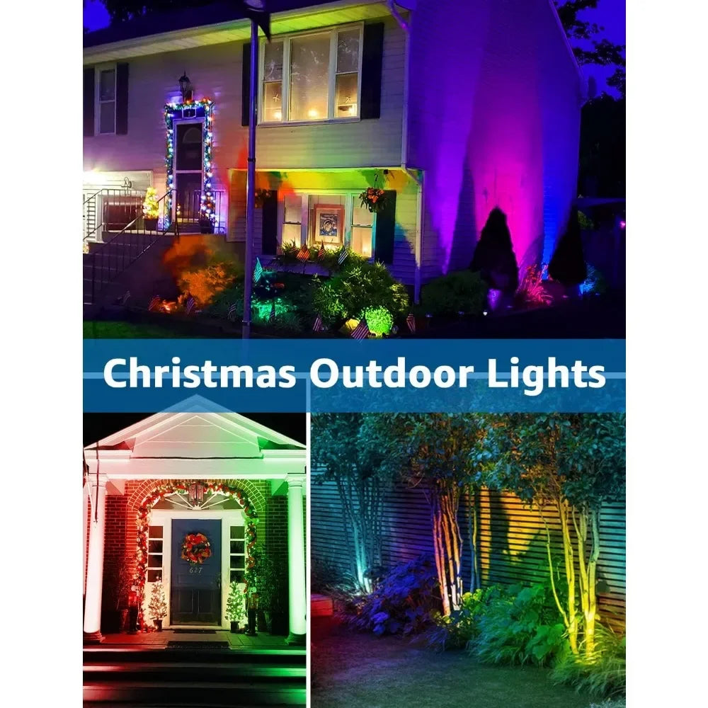 24 Pack RGBW Low Voltage Landscape Lights, 12W LED Remote Control, Wire Connectors, Waterproof Outdoor Spotlight