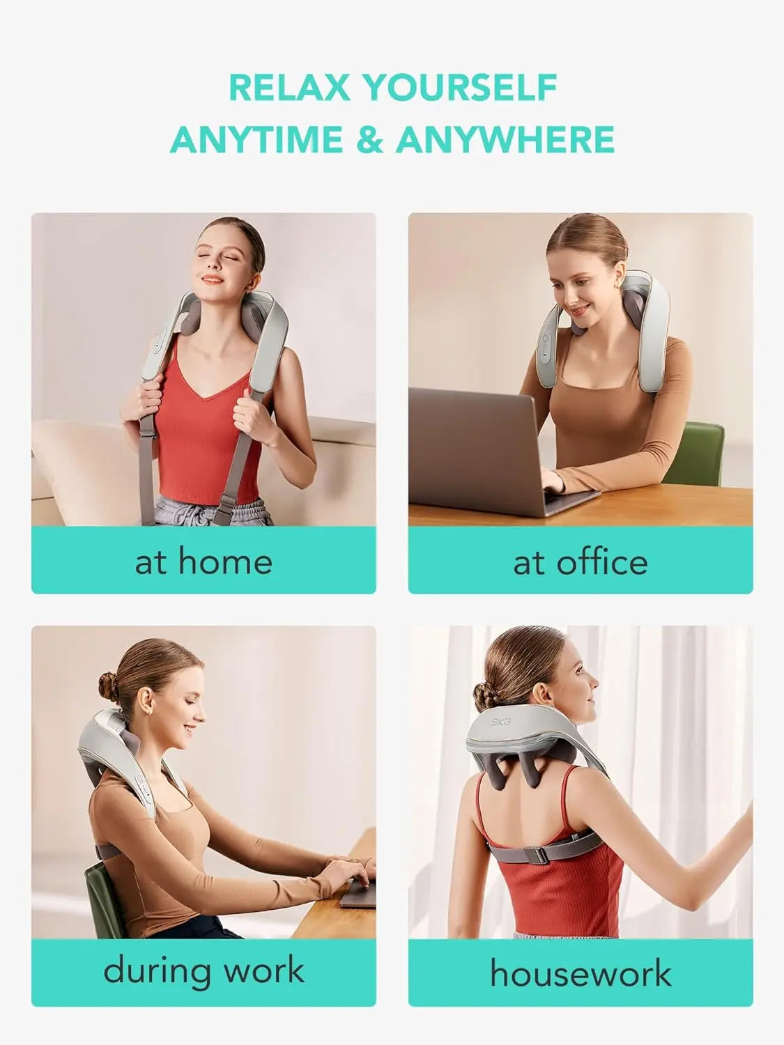 Electric Neck and Shoulder Massage with Heat for Neck, Back, Shoulder, Legs,
