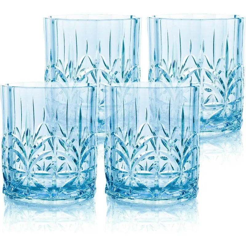 Shatterproof Tritan Plastic Short Tumbler, Set of 4