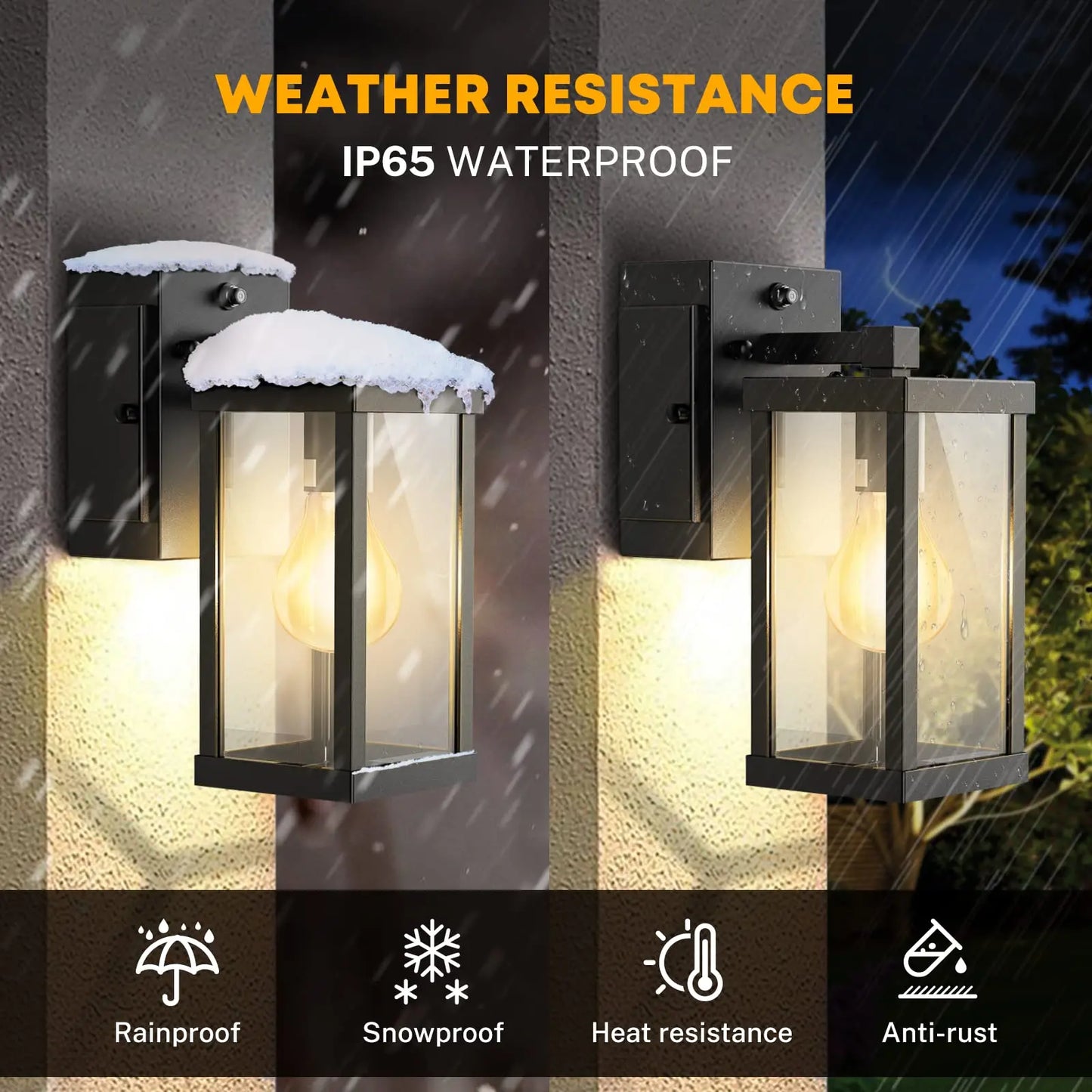 Outdoor Porch Lights with Outlet, Dusk to Dawn Porch Light Wall Light Fixture Waterproof Outdoor GFCI Outlet Outside Porch Wall
