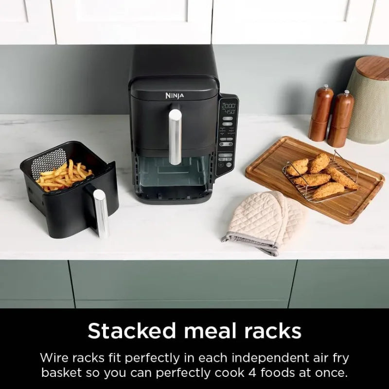 2-Basket Air Fryer, 8 QT, 6-in-1, Smart Finish & Match Cook