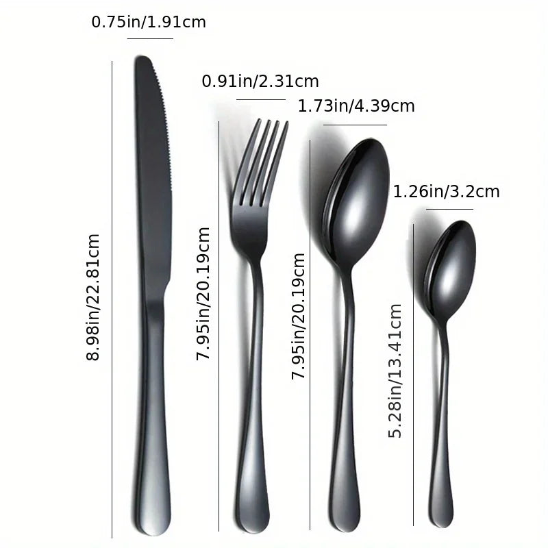 24-Piece Stainless Steel Cutlery Set for Home Dining