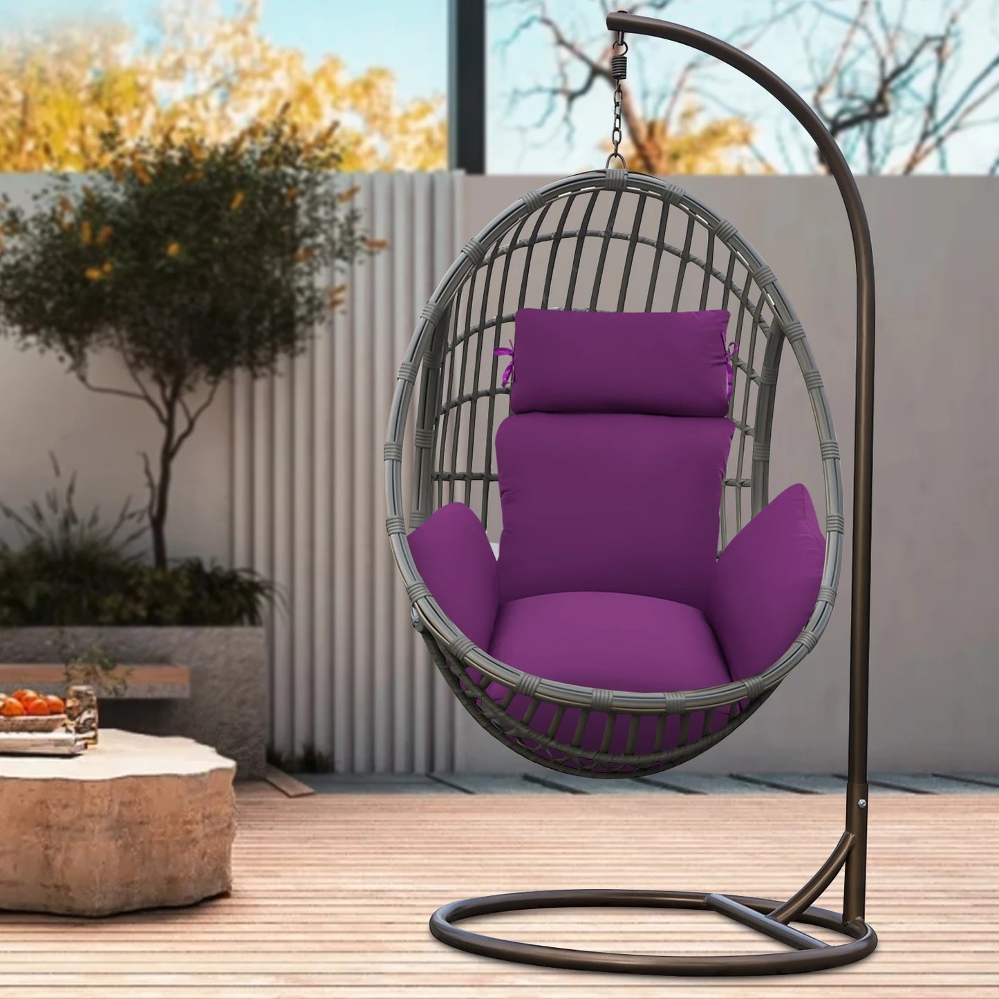 Hanging Basket Swing Cushion Foldable Chair for Indoor or Outdoor Use