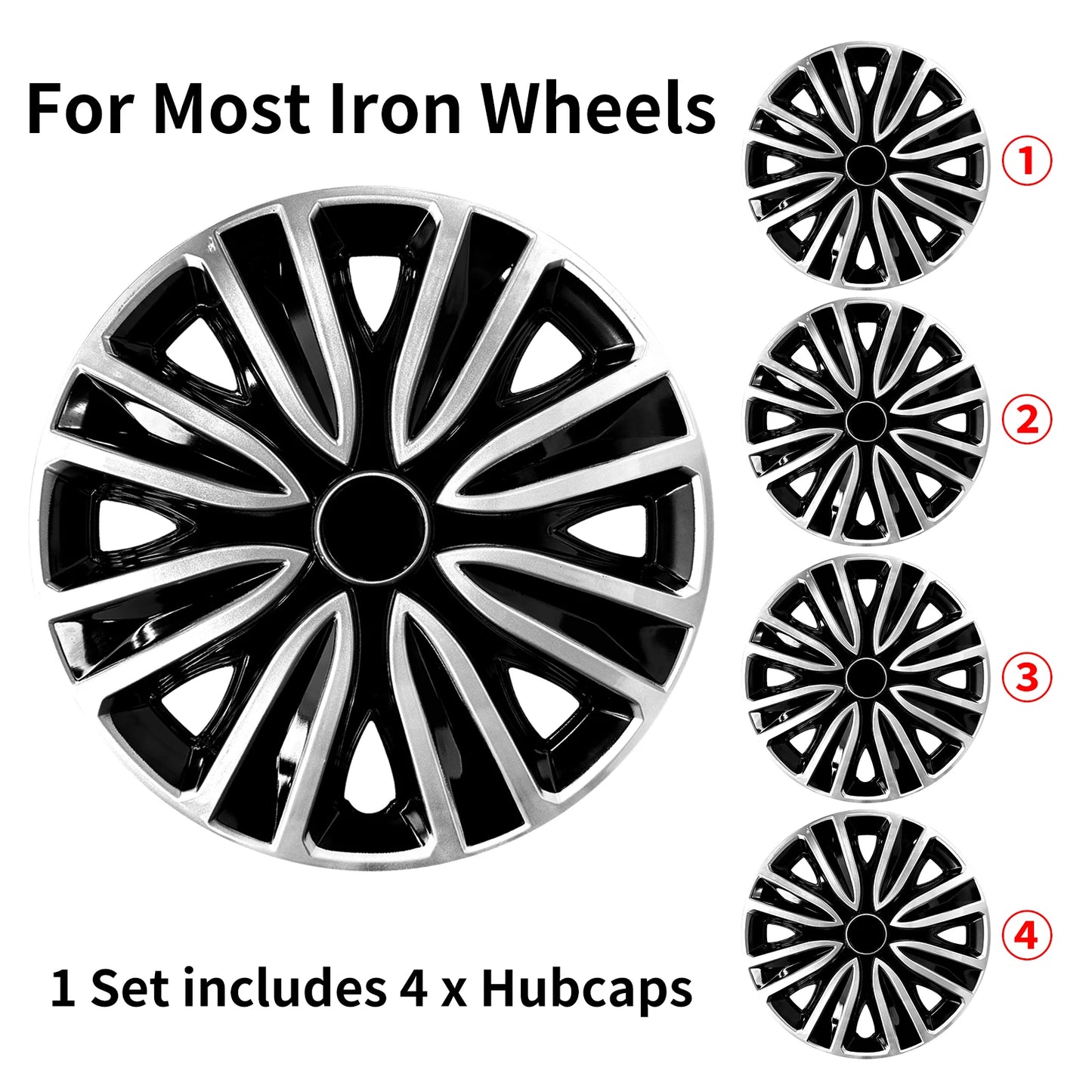 14 15 16 Inch Hub Cover for Iron Rim Set of 4