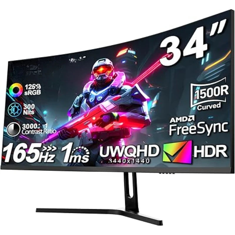 34-Inch Curved Gaming Monitor UWQHD 3440 x 1440 165Hz