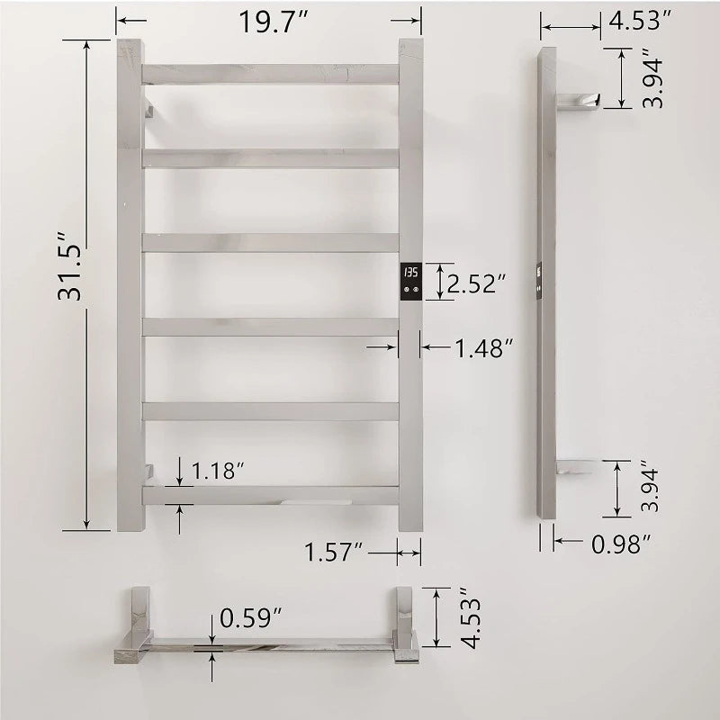 Smart Wireless Electric Towel Warmer Hardwired & Plug-in