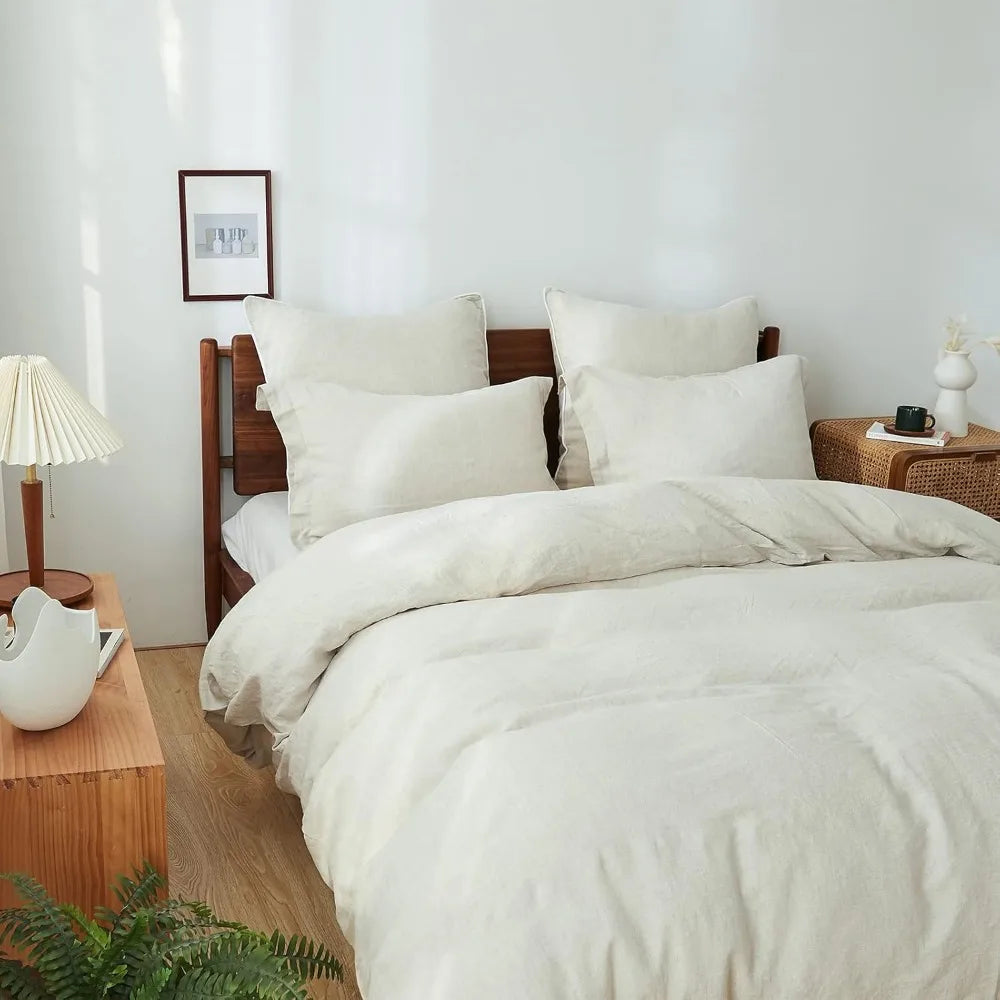 100% Linen Duvet Cover Set, 3 Pieces
