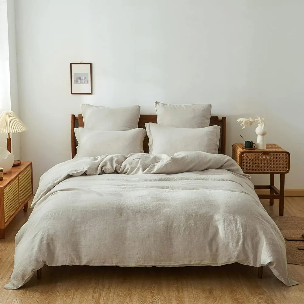 100% Linen Duvet Cover Set, 3 Pieces