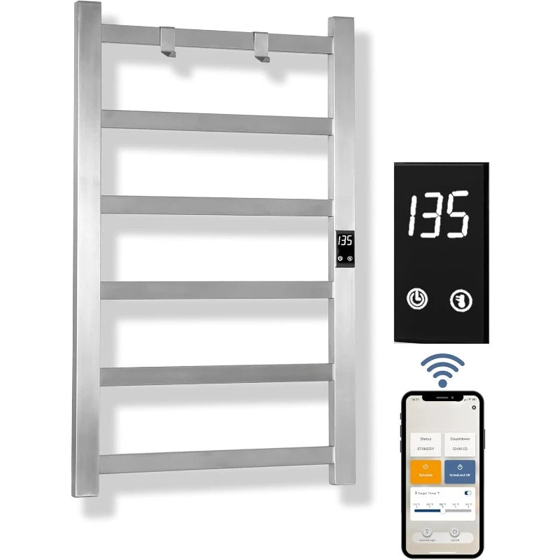 Smart Wireless Electric Towel Warmer Hardwired & Plug-in