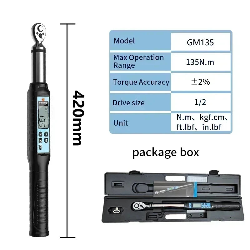 1/2" 3/8" Digital Torque Adjustable Wrench